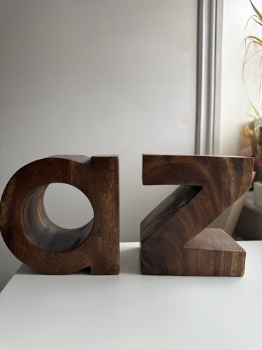 Mango wood z bookends - mango,