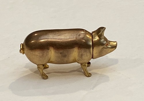 Antique french brass pig - antique,