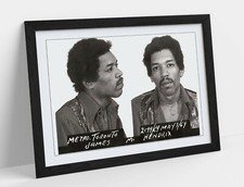JIMI HENDRIX MUGSHOT 1 -ART FRAMED POSTER PICTURE PRINT ARTWORK- BLACK & WHITE