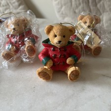 3 Harrods 2003  Resin Bear Ornaments Christmas Tree Decorations