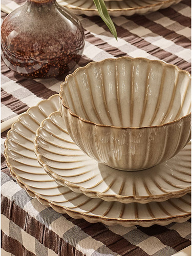 Dinner set natural brown - dinner,