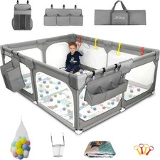 JINXIA Extra Large Baby Playpen 190x150cm with Mat & Balls – Foldable Safety Yar