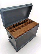 Blanket Box Storage Carpenters Chest Slate Grey Handmade Plywood & Pine 