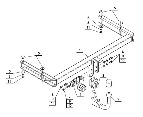 Detachable swan neck tow bar - swan,