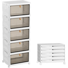 Large Folding Storage Box Stackable Case Cabinet Closet Home Organizer on Wheels