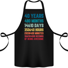 40th Birthday 40 Year Old Cotton Apron 100% Organic