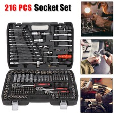 215 Piece Professional Socket Set - 1/2" 3/8" 1/4" DR / Spanners /Torx + More UK