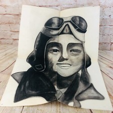 Vtg original hand drawn pencil