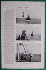 1900 BOER WAR ~ COALING AT SEA COLLIER BATTLE-SHIP COAL BAGS IN TRANSIT