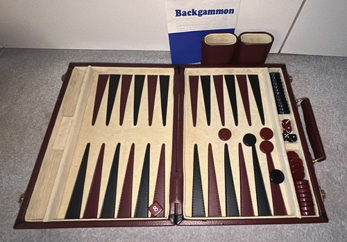 Backgammon set faux leather - set,
