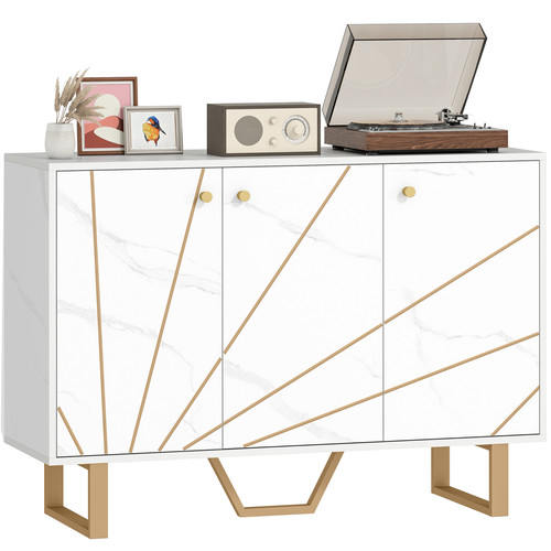 Sideboard black marble tone - black,