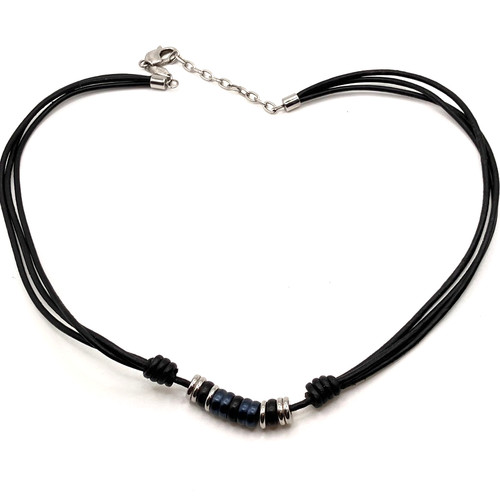 Fossil necklace silver tone