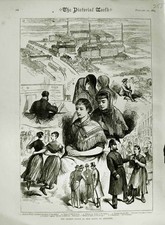 Old Antique Print 1883 Strike Mill Hands Aberdeen Scotland Bradford Works 19th