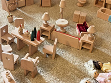 Wooden Dolls House Furniture Bundle Kitchen Bedroom bathroom living room ELC?