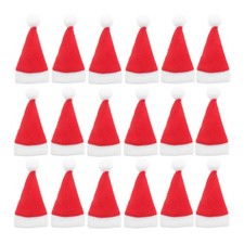  50 Pcs Mini Santa Hats Christmas Candy Packing Silverware Holders
