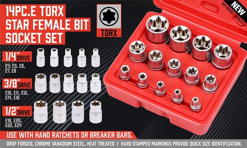 14pc torx socket set female - 14pc,