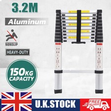 3.2M Telescopic Ladder Aluminium Extendable Multi-Purpose Safety Step Ladder