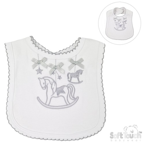 Baby white grey rocking - rocking, horse