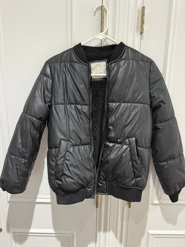 Zara boys black faux leather - faux,