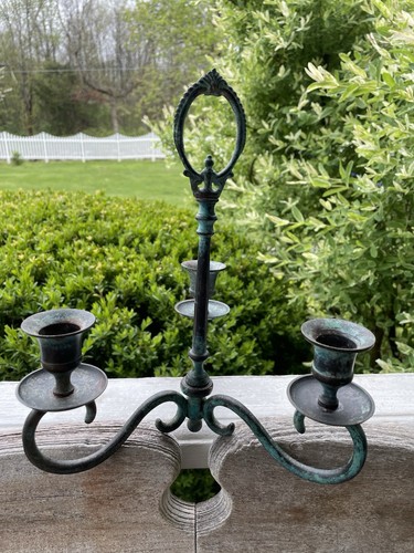 Verdigris candelabra arm - verdigris, 3-arm