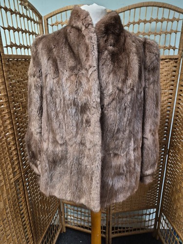Vintage women brown rabbit - vintage,