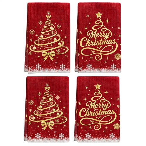 Christmas tea towels set 4 - christmas, of