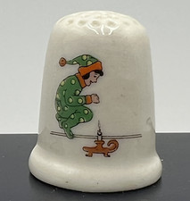 Jack Be Nimble Nursery Rhyme Thimble Porcelain Marked Inside