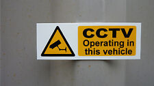 CCTV OPERATING IN THIS VEHICLE taxi/coach/van/bus small sign/sticker 100mmx35mm