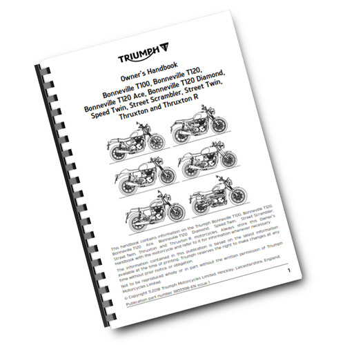 Triumph owners handbook user - handbook,