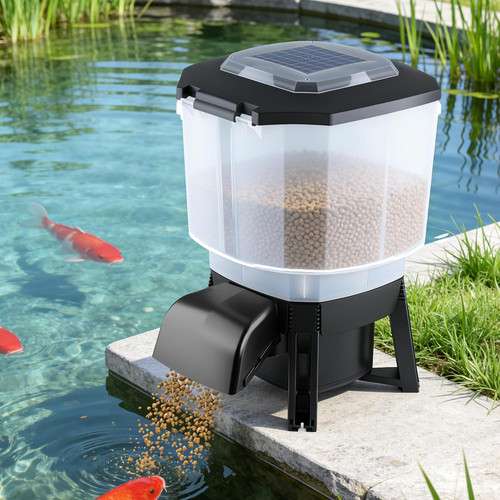 Solar automatic fish feeder - solar,