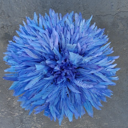 Blue traditional feather - "blue,