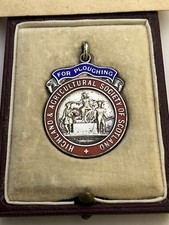 1931 SILVER Enamel Highland Agricultural Society  Ploughing MEDAL  David Braid