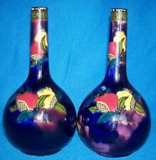 PAIR S HANCOCK & SONS VASES RUBENS WARE ONION VASES POMEGRANATE ART DECO VGC
