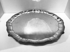 Nice Solid Sterling Silver Footed Tray or Salver, Sheffield, 1927, Atkin Brother