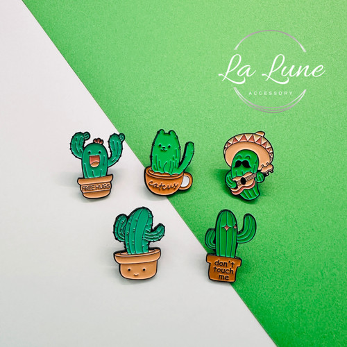Cartoon cactus plant enamel - cactus,
