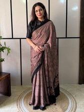 Brown Ajrakh Pure Modal Silk