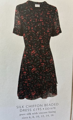 Brora silk ditsy print frill - brora,