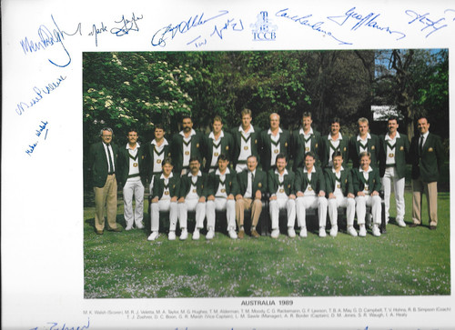 Cricket photo with - , signatures