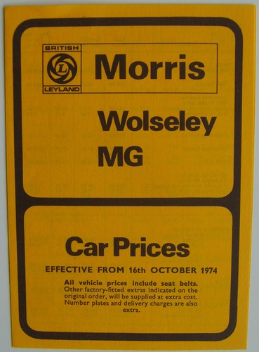 Morris wolseley price list - price,