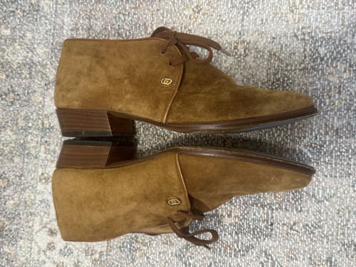 Vtg gucci brown suede boots - brown,