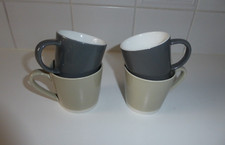 Coffee cups  four dark grey  & stone  - small - ceramic
