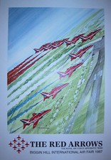 RAF Red Arrows Hawk 1987 Biggin Hill A3 size print