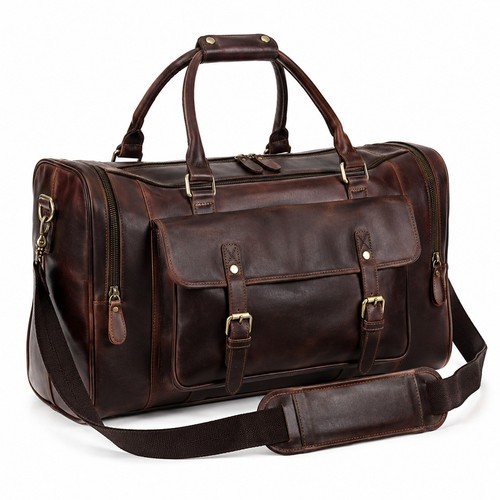 Genuine leather duffel bag - leather,