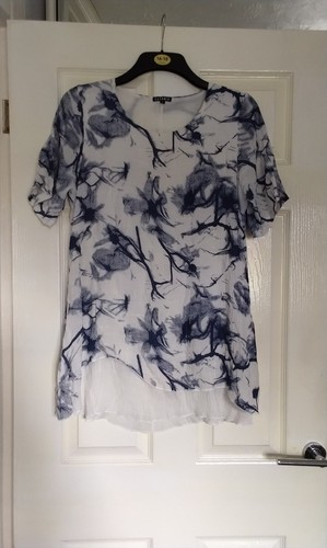 Ladies blue and white top - ladies,