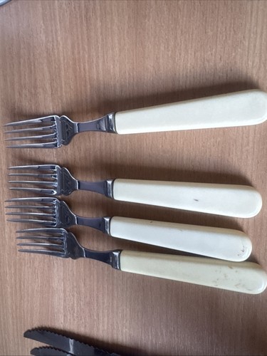 Vintage faux bone - bone, handle