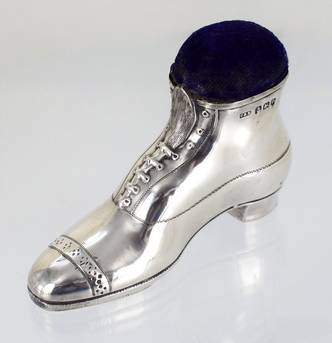 Novelty solid silver boot pin - novelty,