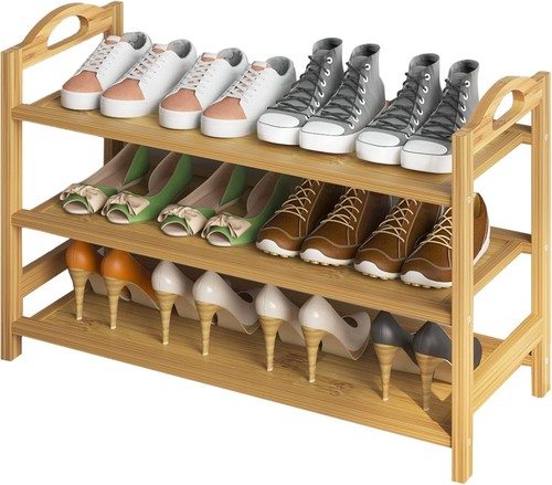 Bamboo shoe rack tier - bamboo,
