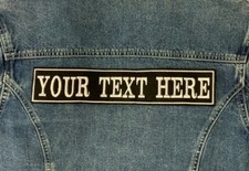 11 1/2" LARGE 1 LINE CUSTOM STRAIGHT PATCH BIKER PERSONALISED EMBROIDERED PATCH