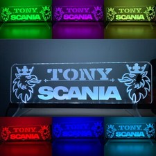 Custom made  Truck Cabin Interior  Engraved Usb Led Light,RGB control 30x10 cm