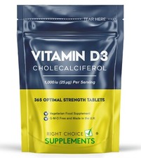 Vitamin D3 1000iu High Strength | 365 Tablets | Vitamin D 1,000iu Vit d